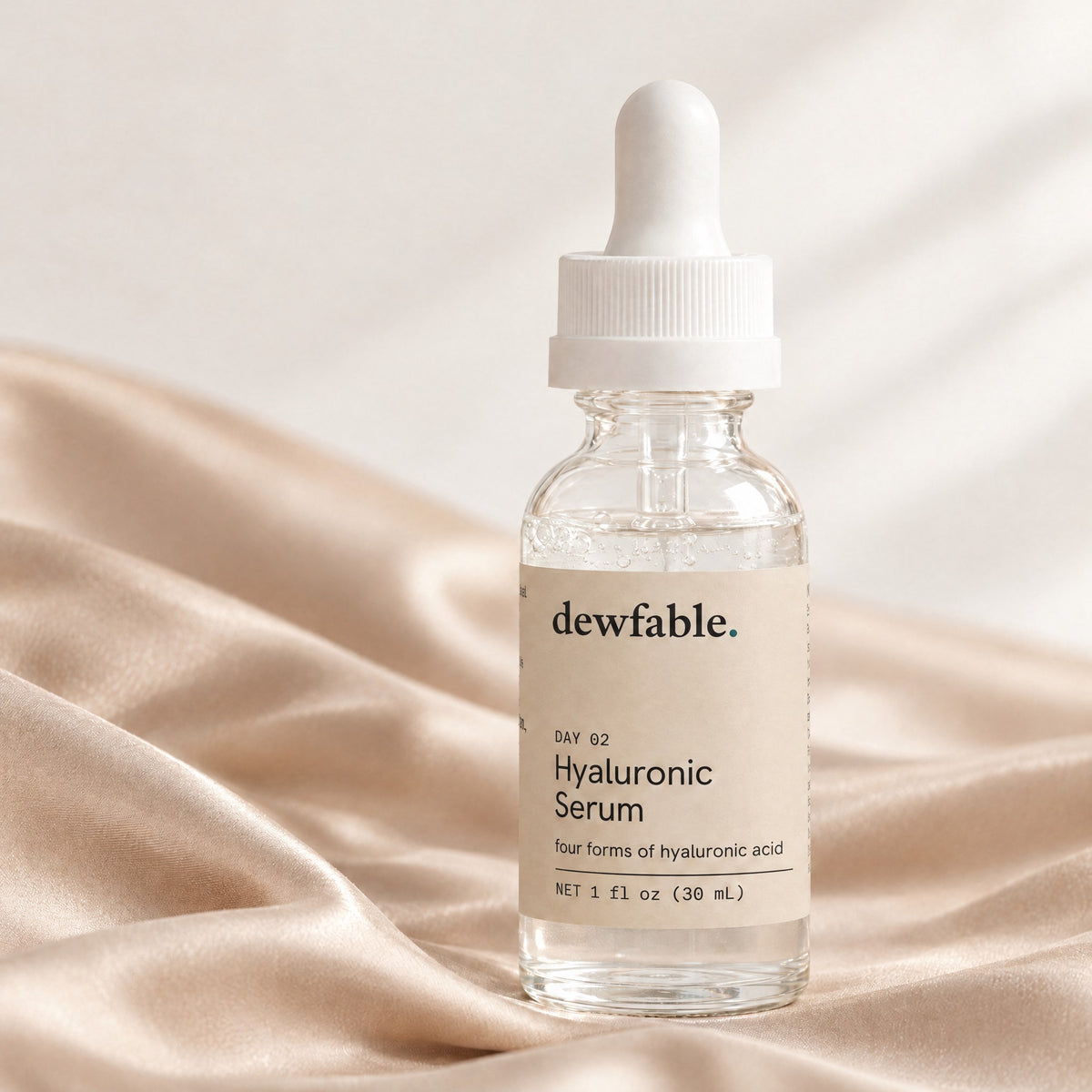 dewfable. Hyaluronic Serum, front of the bottle