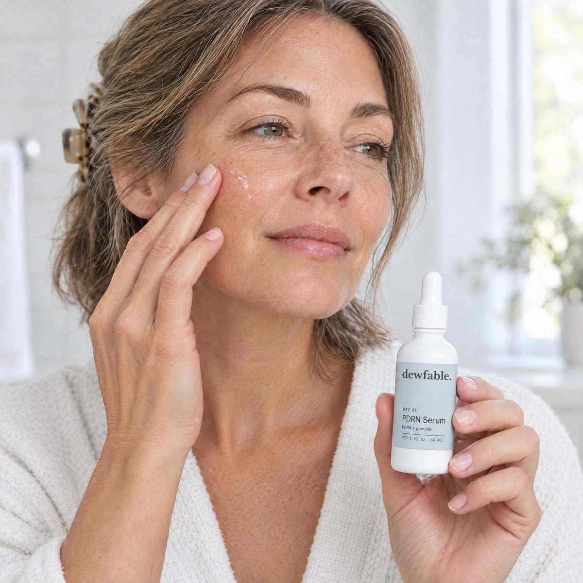 dewfable. PDRN Serum, being applied